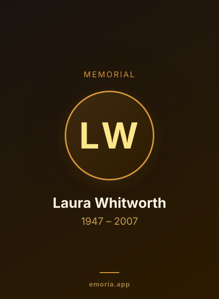 Memorial portrait of Laura Whitworth
