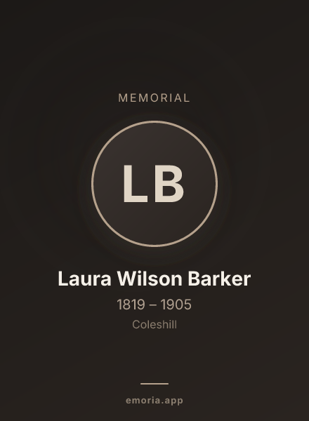 Memorial portrait of Laura Wilson Barker