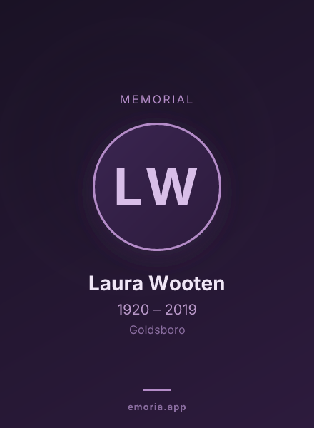 Memorial portrait of Laura Wooten
