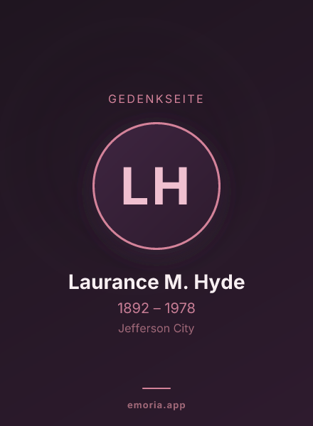 Gedenkportrait von Laurance M. Hyde