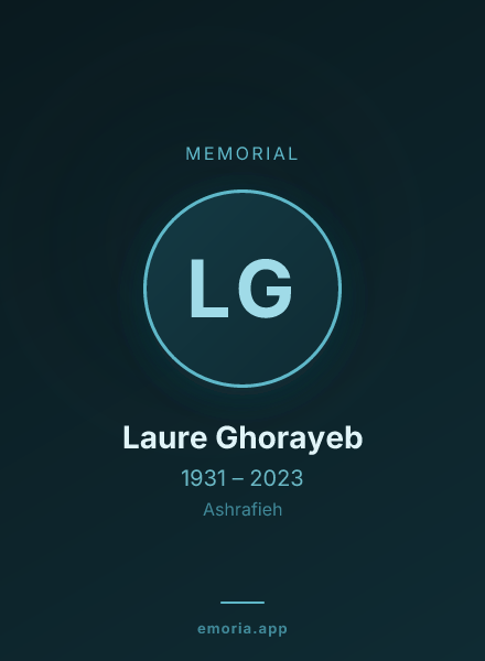Memorial portrait of Laure Ghorayeb