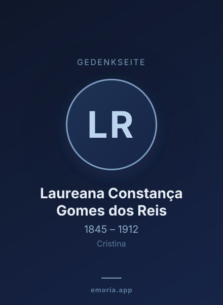 Gedenkportrait von Laureana Constança Gomes dos Reis