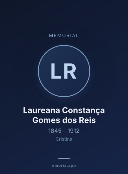Memorial portrait of Laureana Constança Gomes dos Reis