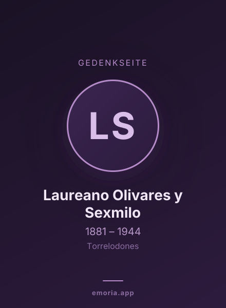 Gedenkportrait von Laureano Olivares y Sexmilo