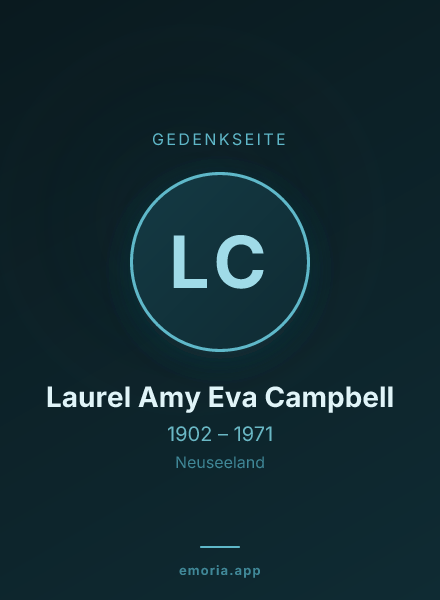 Gedenkportrait von Laurel Amy Eva Campbell