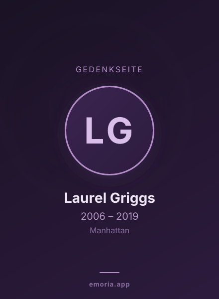 Gedenkportrait von Laurel Griggs