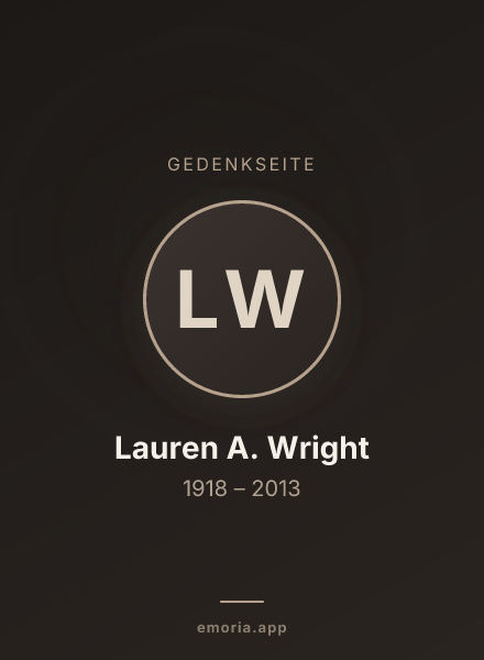 Gedenkportrait von Lauren A. Wright