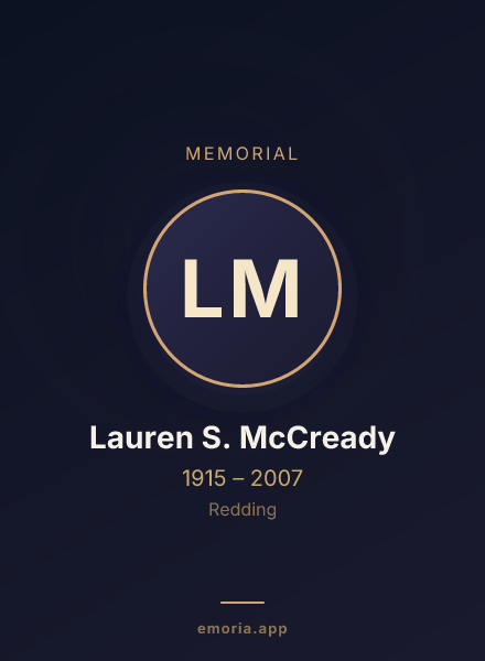 Memorial portrait of Lauren S. McCready