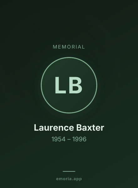 Memorial portrait of Laurence Baxter
