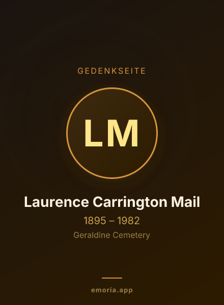 Gedenkportrait von Laurence Carrington Mail