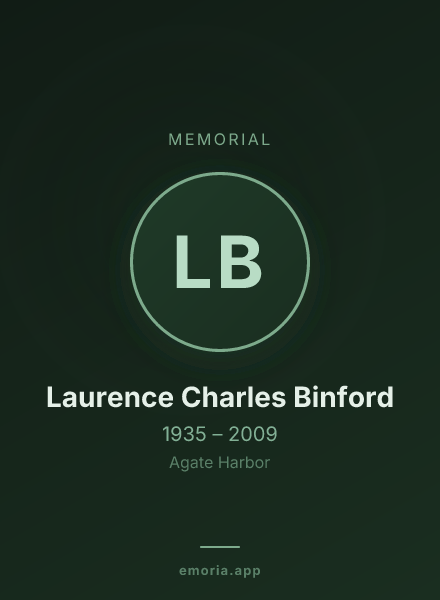 Memorial portrait of Laurence Charles Binford