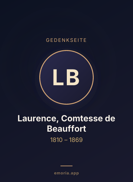 Gedenkportrait von Laurence, Comtesse de Beauffort