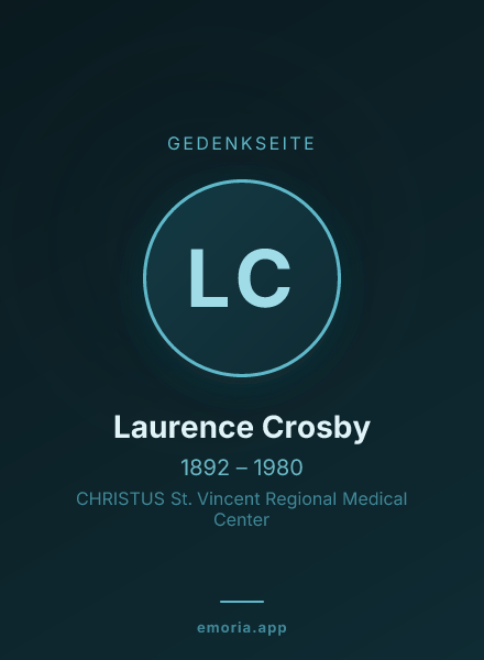 Gedenkportrait von Laurence Crosby
