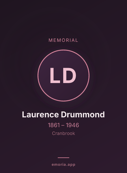 Memorial portrait of Laurence Drummond