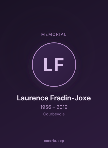 Memorial portrait of Laurence Fradin-Joxe