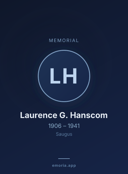 Memorial portrait of Laurence G. Hanscom