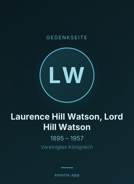 Gedenkportrait von Laurence Hill Watson, Lord Hill Watson