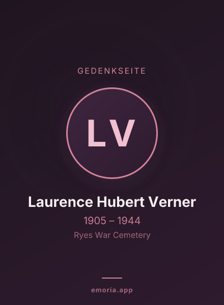 Gedenkportrait von Laurence Hubert Verner