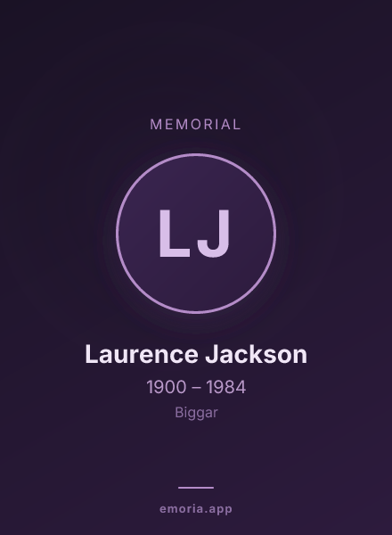 Memorial portrait of Laurence Jackson