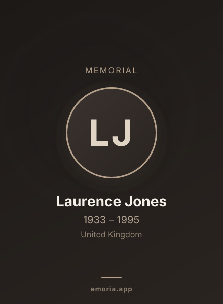 Memorial portrait of Laurence Jones