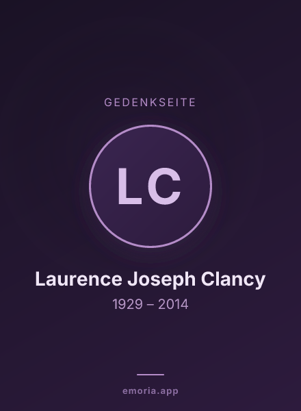 Gedenkportrait von Laurence Joseph Clancy