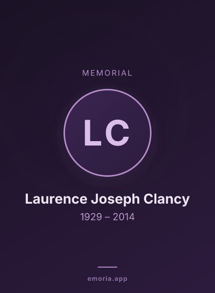 Memorial portrait of Laurence Joseph Clancy