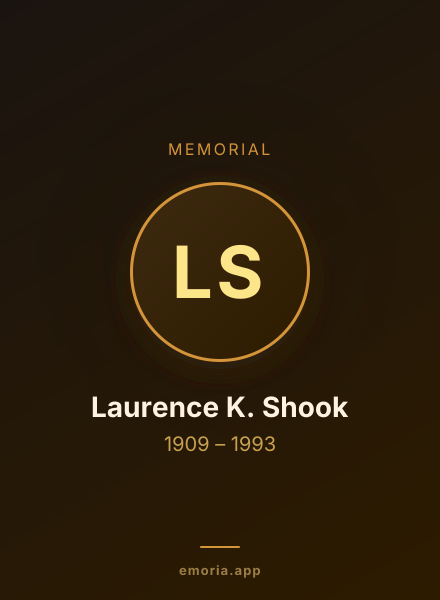 Memorial portrait of Laurence K. Shook