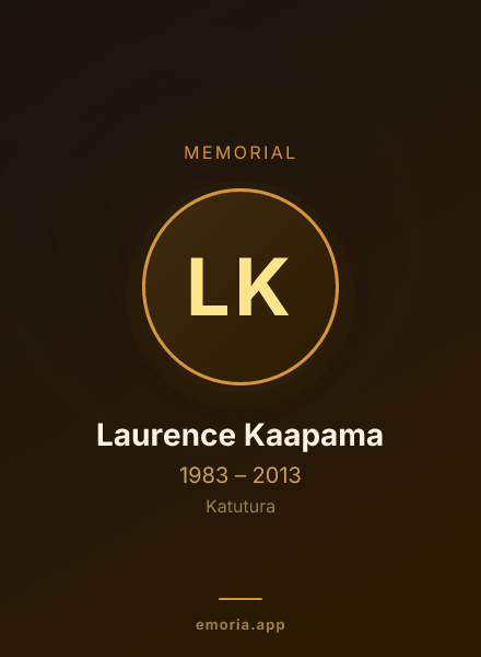 Memorial portrait of Laurence Kaapama