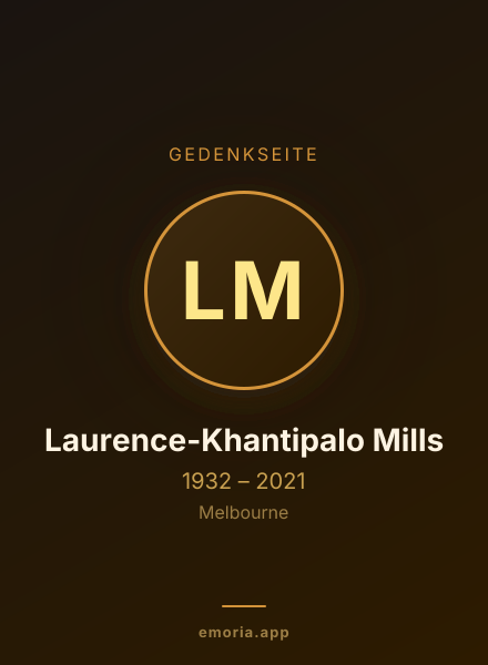 Gedenkportrait von Laurence-Khantipalo Mills