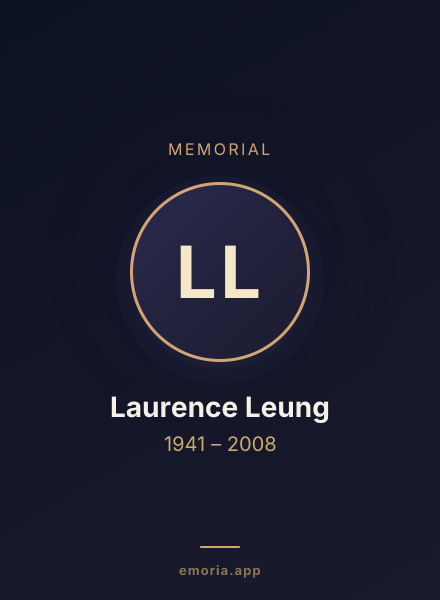 Memorial portrait of Laurence Leung