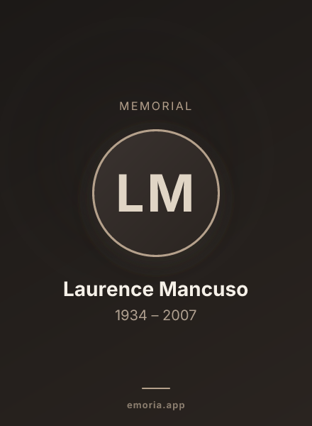 Memorial portrait of Laurence Mancuso