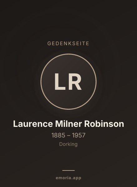 Gedenkportrait von Laurence Milner Robinson