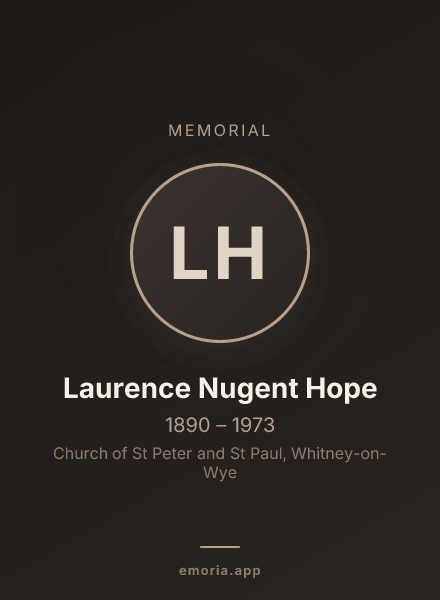 Memorial portrait of Laurence Nugent Hope
