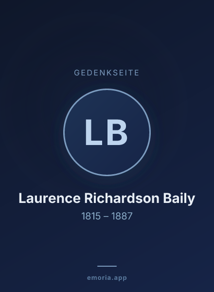 Gedenkportrait von Laurence Richardson Baily
