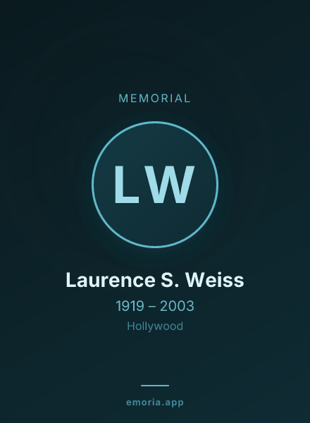 Memorial portrait of Laurence S. Weiss