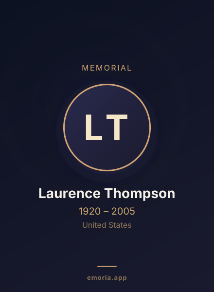 Memorial portrait of Laurence Thompson