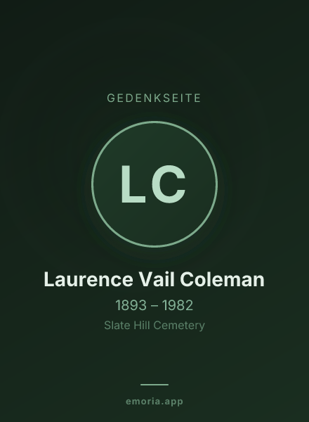 Gedenkportrait von Laurence Vail Coleman