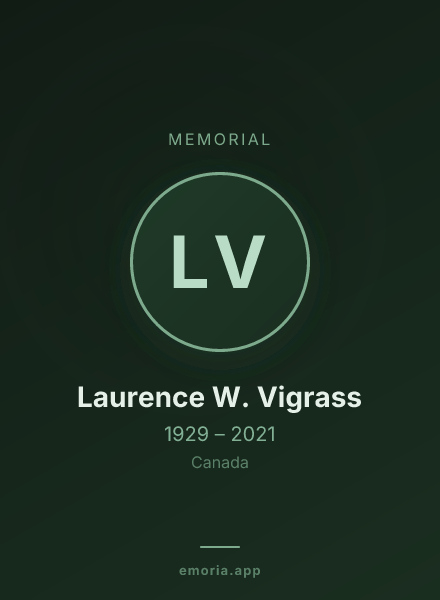 Memorial portrait of Laurence W. Vigrass