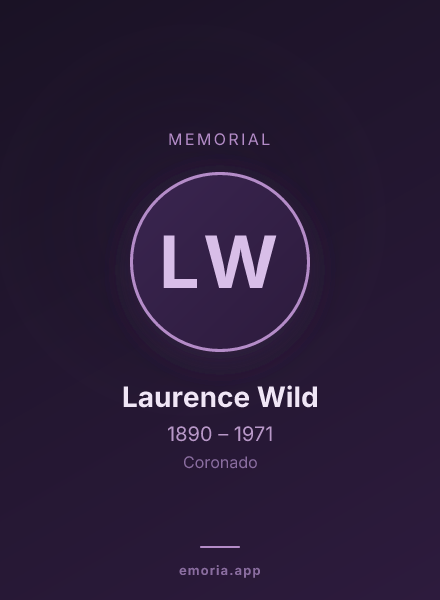 Memorial portrait of Laurence Wild