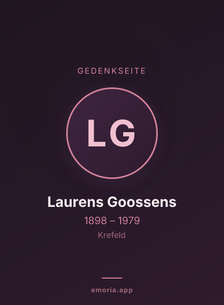 Gedenkportrait von Laurens Goossens