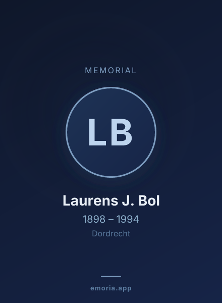 Memorial portrait of Laurens J. Bol