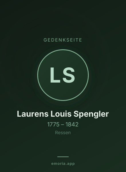 Gedenkportrait von Laurens Louis Spengler