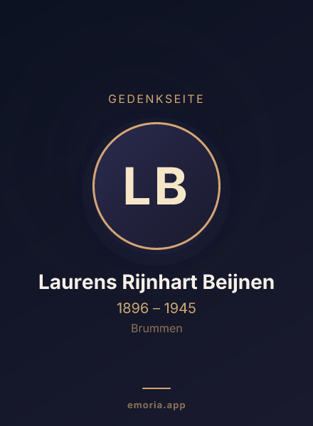 Gedenkportrait von Laurens Rijnhart Beijnen