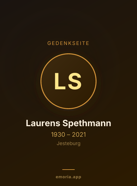 Gedenkportrait von Laurens Spethmann