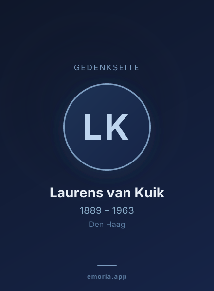 Gedenkportrait von Laurens van Kuik