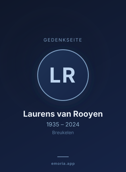 Gedenkportrait von Laurens van Rooyen