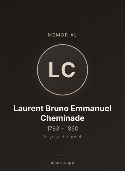 Memorial portrait of Laurent Bruno Emmanuel Cheminade
