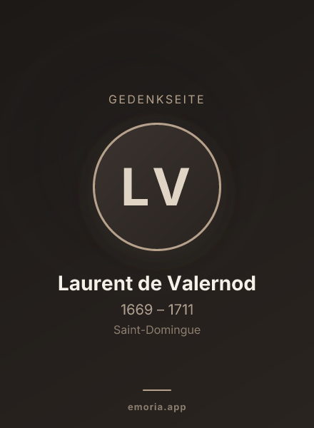 Gedenkportrait von Laurent de Valernod
