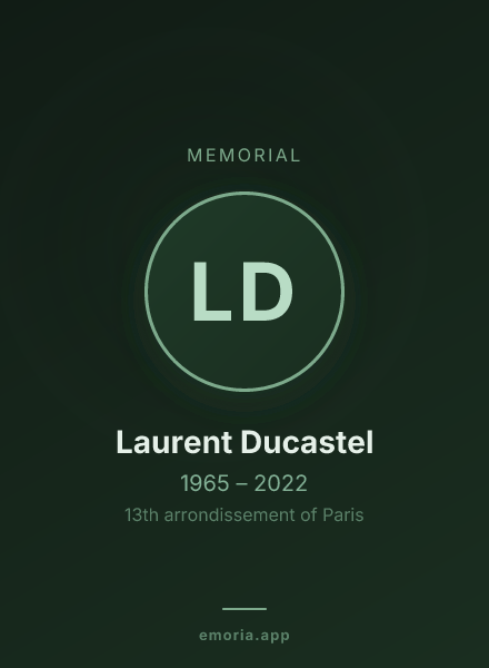 Memorial portrait of Laurent Ducastel