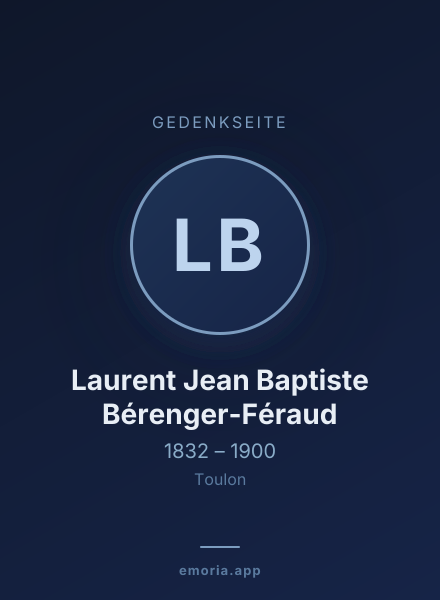 Gedenkportrait von Laurent Jean Baptiste Bérenger-Féraud